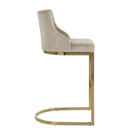 Bolton khaki velvet gold - stabiler Barhocker